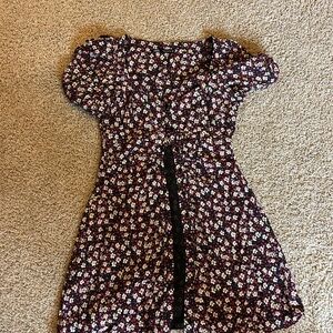 Zara Black Fit and Flare Dress with Puff Sleeves